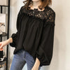 Lace Mesh Women Shirt Embroidery Patchwork Blouses 2025 Spring Long Sleeve Tops Casual Loose BlousesFemale Blusas Pullover