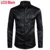 Men's Floral Black Dress Shirts 2023 Stylish New Long Sleeve Steampunk Shirt Men Party Club Bar Social Shirt Male Chemise Homme
