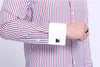 Quality Men Casual Slim Fit Shirt Mens Long Sleeve Business Dress Shirts French Cufflinks Shirt Male Striped Shirt