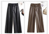 Sheepskin Leather Wide-Leg Pants