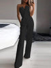 Fitshinling Strapless Elegant Jumpsuits Full Length For Women Fashion Slim Sexy Wide Leg Long Overalls Female Clothing Playsuit