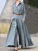 Women’s V-Neck Long Sleeve Wide-Leg Jumpsuit
