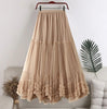 Women's A-Line Layered Tulle Midi Skirt