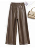Sheepskin Leather Wide-Leg Pants