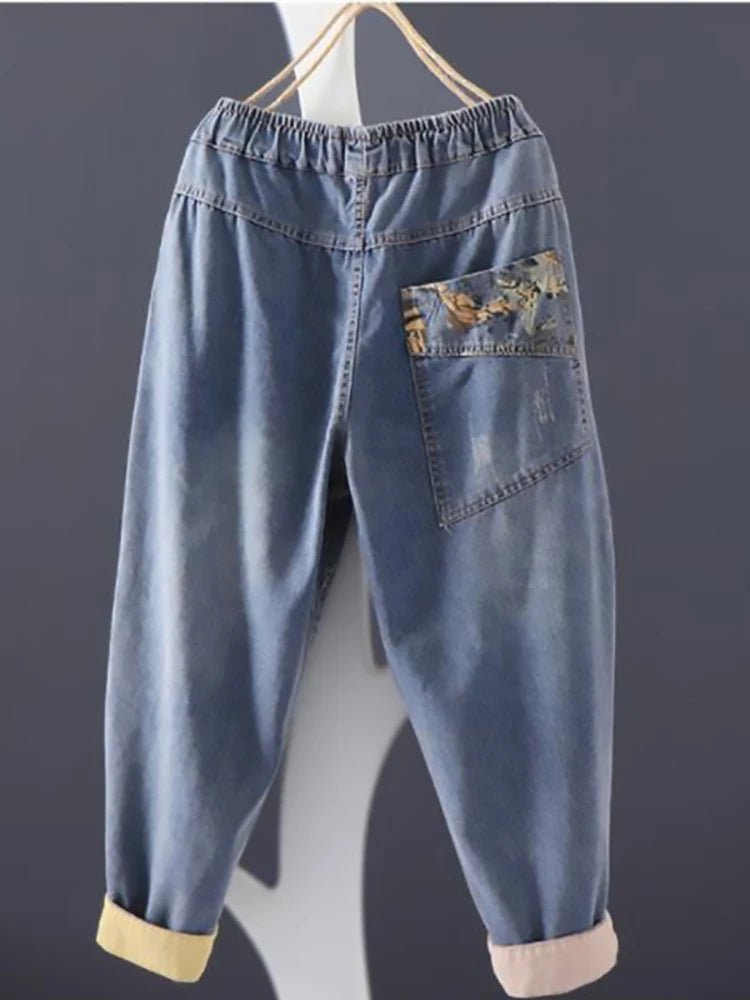 Casual Baggy Patchwork Jeans
