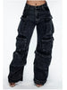 Y2K Multi-Pocket Loose Wide-Leg Jeans