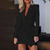 Deep V-Neck Formal Blazer Dress