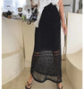 Women's Crochet Knit Semi-Sheer Midi Skirt