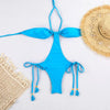 String Swimwear Women Sexy Halter One Pieces Swimsuit Lace-Up Push Up Bathing Suits 2023 Solid Bikinis Sets Beachwear Monokinis