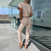 Solid V-Neck Jumpsuit