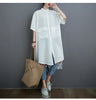 Tannt Women Shirt Asymmetry Lace Patchwork Long Oversize Blouse Tops Irregular Hollow Out Black White Shirt Women 2024 New