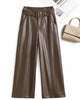 Sheepskin Leather Wide-Leg Pants