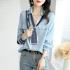 Elegant V-Neck Button Spliced All-match Lace Up Blouse Women's Clothing 2023 Spring New Casual Pullovers Loose Office Lady Shirt