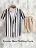 Summer New Men's Striped Set