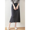 Elegant High-Waisted Pure Wool Midi Skirt