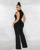 Patchwork Jumpsuit Women Casual Sexy Off Shoulder Slash Neck Long Sleeve Lady Black Jumpsuit Elegant Slim Wide Pants Streetwear
