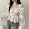 Ruffle White Flare Sleeve Blouse