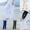 Men Cotton Linen Wed Leg Trousers