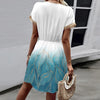Printed Lace V-Neck Wrap Dress