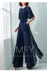 Lotus Leaf Sleeve Jumpsuit Women's Summer Long 2023 New Chiffon Jumpsuit Wide Leg Set Temperament Jumpsuit Female Bodysuit Blue