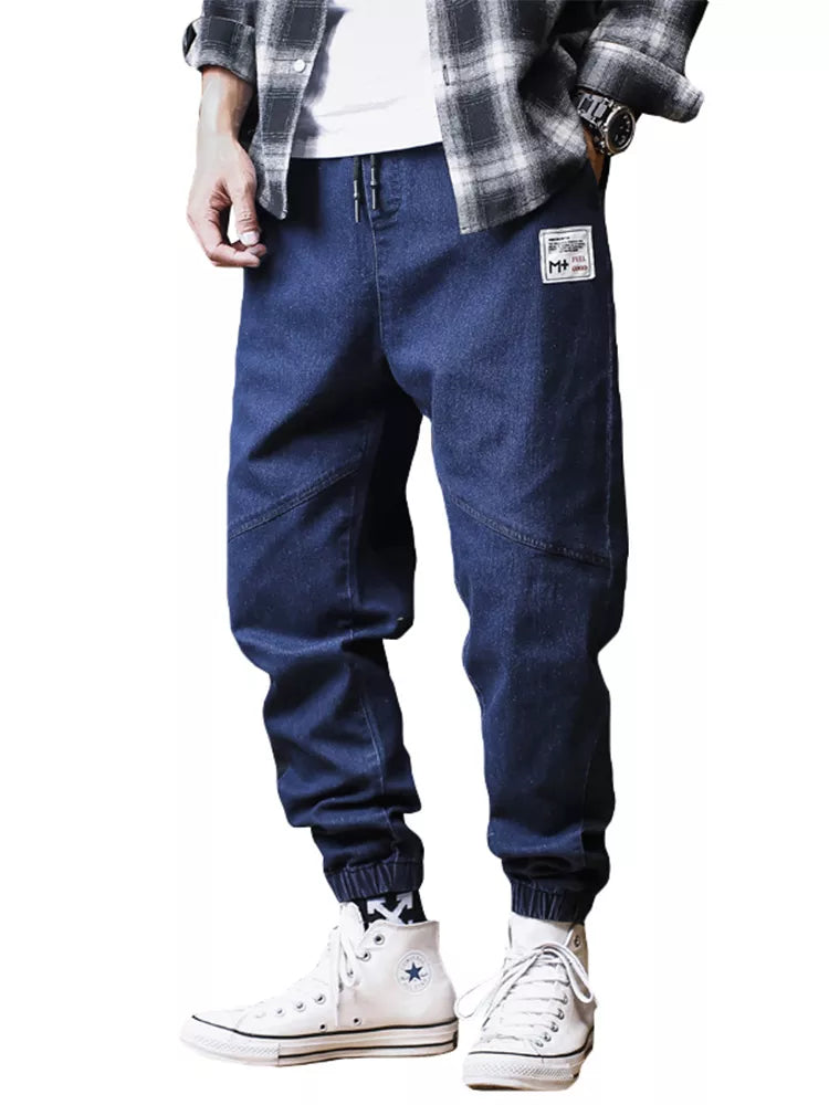 Men's Baggy Cargo Jeans (Ankle Length, Stretch Denim)
