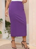High-Waist Purple Pencil Skirt