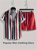 Summer New Men's Striped Set
