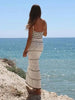 Women’s Crochet Wool Halter Long Dress