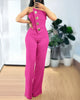 Asymmetrical Bandeau Strapless Jumpsuit