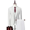 Men Slim Business Casual Suits Dress Three piece Set Jacket Pants Vest / Male Wedding Groom Blazer Coat Trousers Waistcoat