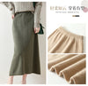 Elegant High-Waisted Pure Wool Midi Skirt