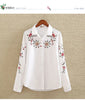 Office Lady White Long Sleeve Embroidery Shirt Blouse Women 2023 New Spring Fashion Button Slim Shirts Top Femme S-5XL
