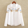 Office Lady White Long Sleeve Embroidery Shirt Blouse Women 2023 New Spring Fashion Button Slim Shirts Top Femme S-5XL