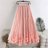 Women's A-Line Layered Tulle Midi Skirt