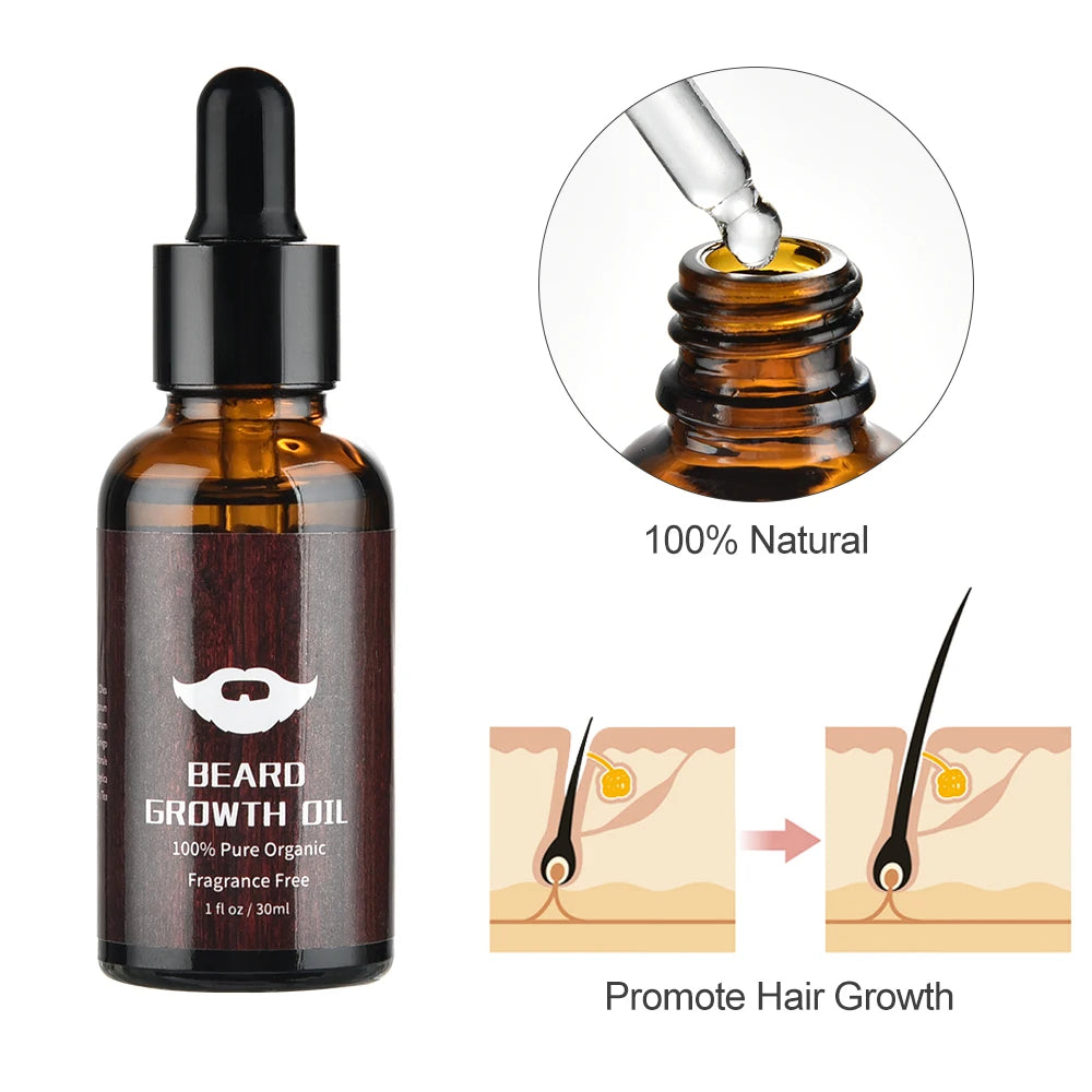 4pcs/set Beard Growth Kit