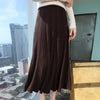 Women's 100% Mink Cashmere High-Waisted Pleated Skirt