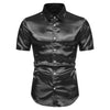 Men's Black Satin Luxury Dress Shirts 2023 Silk Smooth Men Tuxedo Shirt Slim Fit Wedding Party Prom Casual Shirt Chemise Homme