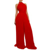 Elegant Pleated Jumpsuits for Women 2024 New O Neck Sleeveless Belt Waisted Floor Length Birthday Party Outfits Overalls Clothes