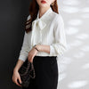 Woman Spring Autumn Style Blouses Shirts Lady Casual Long Sleeve Bow Tie Collar Solid Color Blusas Tops G2650