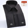 Quality & Gentle Formal Mens French Cuff Dress Shirt Men Long Sleeve Solid Striped Style Men's Shirts Cufflink Include Plus Size