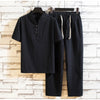 New Arrival Men's Cotton Short Sleeve +Trousers Set