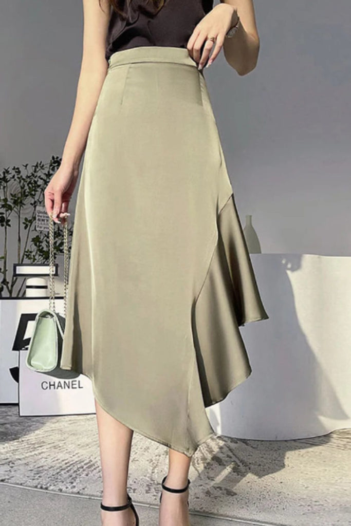 High-Waisted Satin Mermaid Skirt