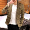 Men's casual plaid Blazersuit