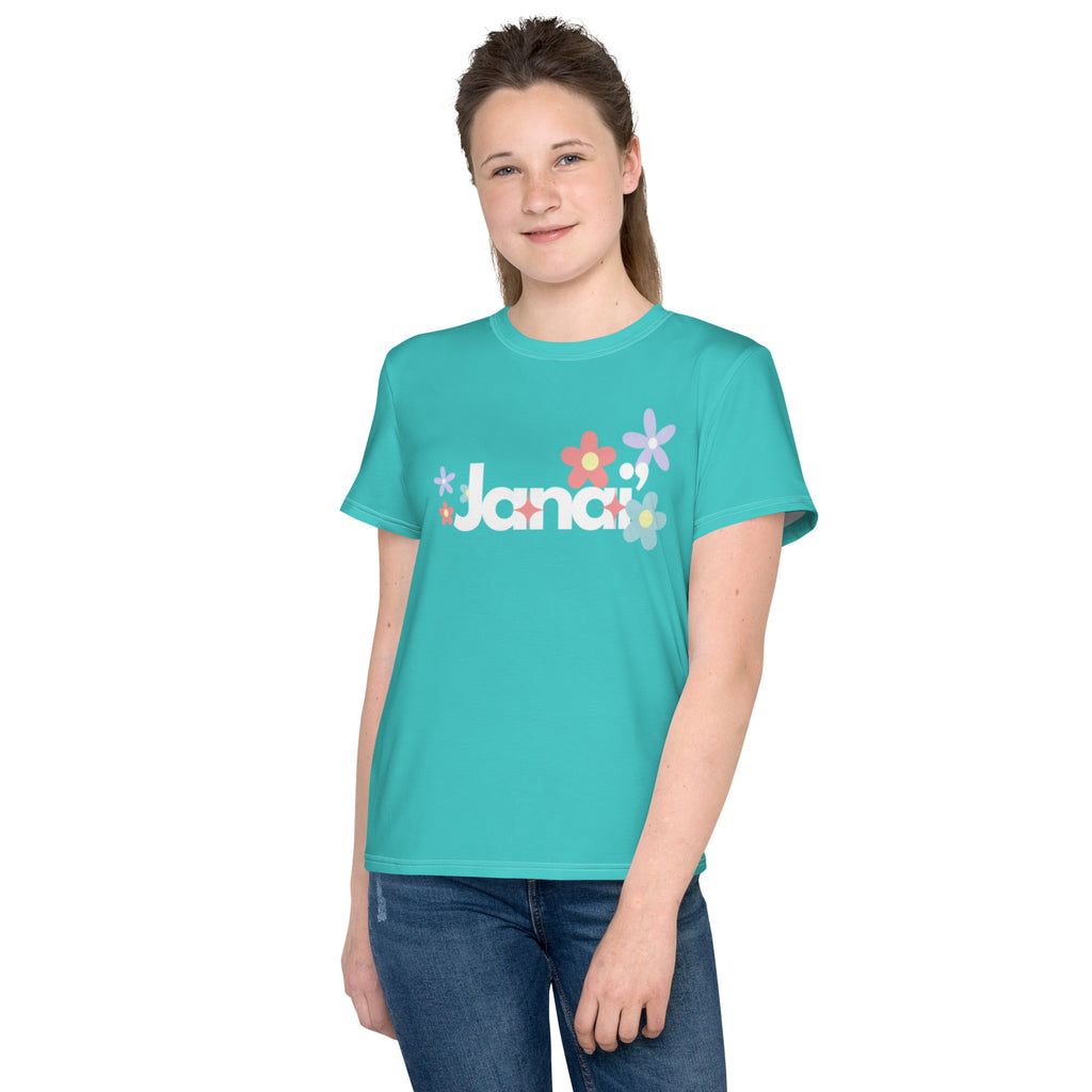 Janai's Teal Crew neck t-shirt
