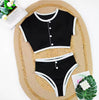 Woman Swimwear 2024 High Waist Bikinis Shorts Women's Swimsuit Luxury Ribbed Two-piece Bathing Suits Summer Bikini Set Swim Suit