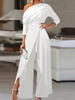 Elegant Cold-Shoulder Wide-Leg Jumpsuit